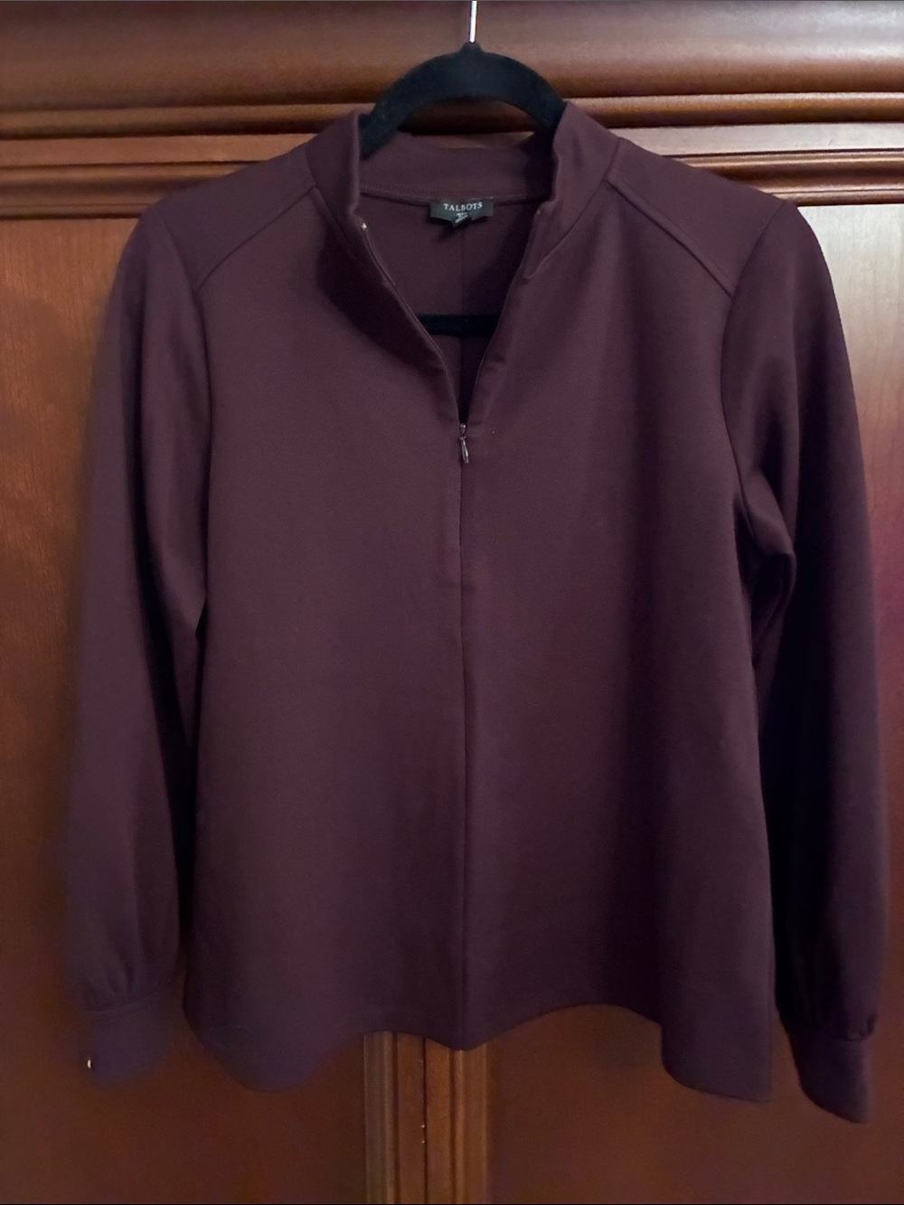 Talbots Plum Full-Zip Utility Jacket